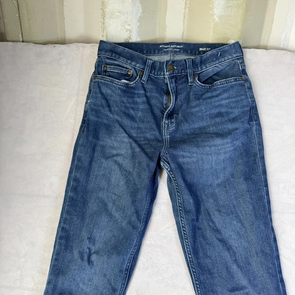 Banana Republic Mens Travel Jeans Blue Denim Slim Fit Classic‎ 5-Pockets 30x32